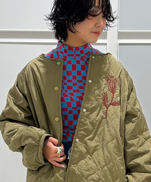 MARKEY'S（マーキーズ）の「総柄ジャガードカットソー/おとな（Tシャツ/カットソー・レディース・ブルー系その他/ライトグリーン/レッド系その他/ライトブルー/イエロー系その他/ブラック系その他・160cm）」の4枚目の写真