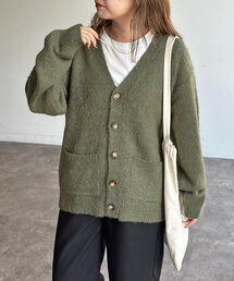 モヘア混シャギーカーディガン