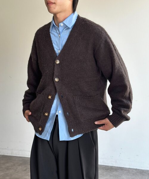 CPCM（シーピーシーエム）の「モヘア混シャギーカーディガン（カーディガン/ボレロ・メンズ・グリーン/オレンジ/ネイビー/チャコールグレー・MEDIUM/LARGE）」の5枚目の写真