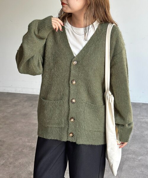 CPCM（シーピーシーエム）の「モヘア混シャギーカーディガン（カーディガン/ボレロ・メンズ・グリーン/オレンジ/ネイビー/チャコールグレー・MEDIUM/LARGE）」の13枚目の写真