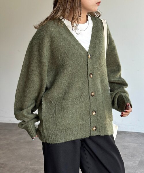 CPCM（シーピーシーエム）の「モヘア混シャギーカーディガン（カーディガン/ボレロ・メンズ・グリーン/オレンジ/ネイビー/チャコールグレー・MEDIUM/LARGE）」の18枚目の写真