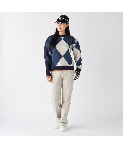 FILA GOLF（フィラゴルフ ）の「FILA GOLF フィラゴルフ ゴルフウェア  ワンポイント ロゴ 吸水速乾 UVカット ストレッチ ストレート ロングパンツ（その他パンツ・レディース・ブラック/ネイビー/ベージュ/ライトグレー・LL/L/M）」の9枚目の写真