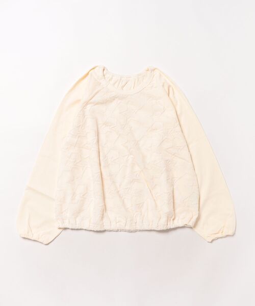 [ジュニアサイズ]星柄刺繍ラグラン長袖Tシャツ