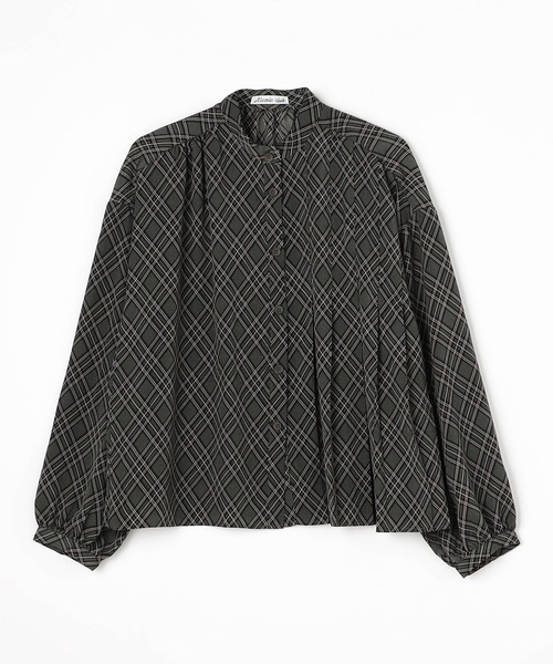 NICOLE CLUB（ニコル　クラブ）の「プリーツ柄ブラウス（シャツ/ブラウス・レディース・ブラウン/グリーン/グレー・MEDIUM）」の19枚目の写真