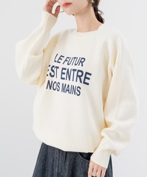 【refinedworks】スウェット のような着心地の ロゴニット