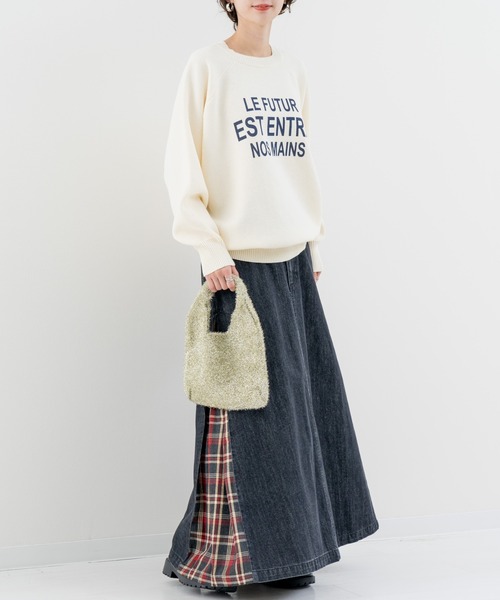 refinedworks（リファインドワークス）の「【refinedworks】スウェット のような着心地の ロゴニット（ニット/セーター・レディース・ベージュ/ネイビー/ホワイト・FREE）」の20枚目の写真