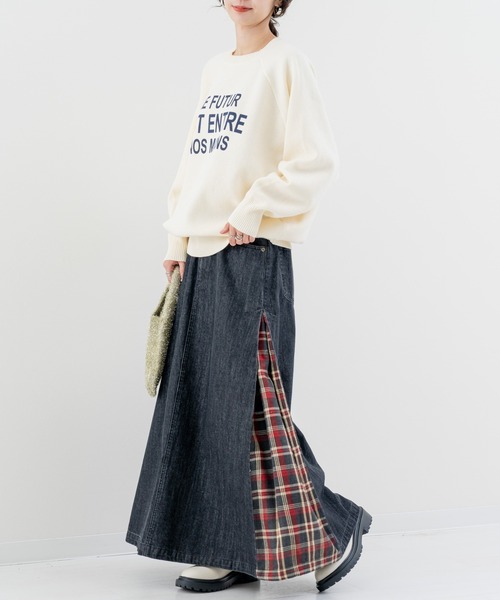 refinedworks（リファインドワークス）の「【refinedworks】スウェット のような着心地の ロゴニット（ニット/セーター・レディース・ベージュ/ネイビー/ホワイト・FREE）」の21枚目の写真