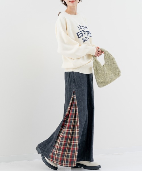 refinedworks（リファインドワークス）の「【refinedworks】スウェット のような着心地の ロゴニット（ニット/セーター・レディース・ベージュ/ネイビー/ホワイト・FREE）」の22枚目の写真