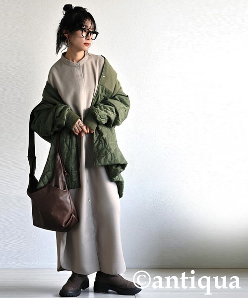 antiqua（アンティカ）の「ワッフル布帛シャツワンピース（シャツワンピース・レディース・ブラック/グレー系その他・R/P）」の21枚目の写真