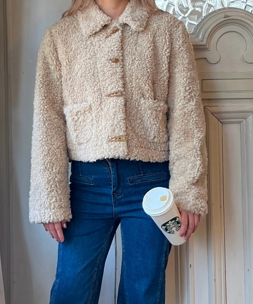 MORE self LOVE(モアセルフラブ)の「プードルダッフルコート(ダッフルコート・レディース・ブラウン・FREE)」の1枚目の写真