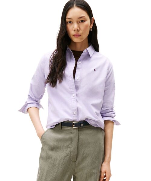 TOMMY HILFIGER（トミーヒルフィガー）の「オックスフォードリラックスフィットシャツ（シャツ/ブラウス・レディース・ブルー/ラベンダー・32inch/38inch/34inch/36inch）」の2枚目の写真