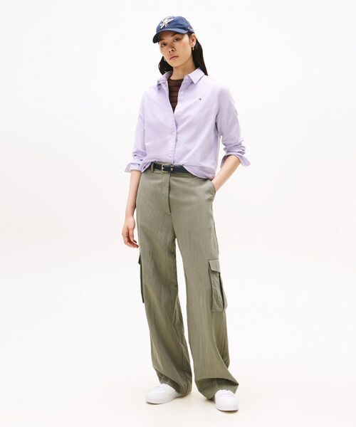 TOMMY HILFIGER（トミーヒルフィガー）の「オックスフォードリラックスフィットシャツ（シャツ/ブラウス・レディース・ブルー/ラベンダー・32inch/38inch/34inch/36inch）」の8枚目の写真