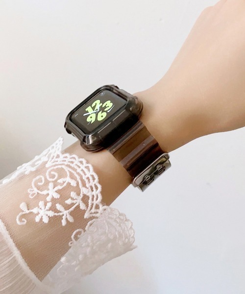Fun & Daily（ファンアンドデイリー）の「Multi Color Apple Watch Band / アップルウオッチバンド（デジタル腕時計・レディース・ブルー/クリア/ブラック系その他/ブラック/パープル/イエロー/オレンジ/ホワイト/ピンク・A/B）」の3枚目の写真