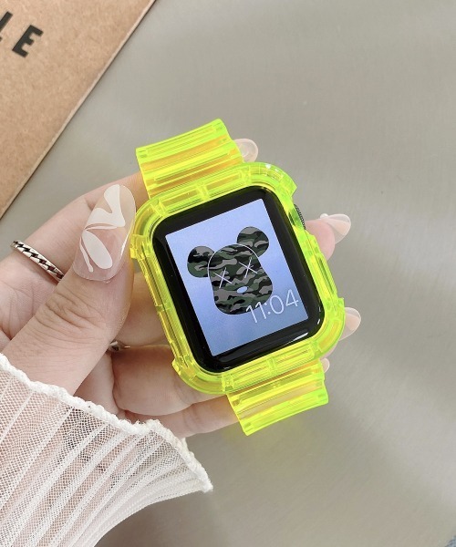 Fun & Daily（ファンアンドデイリー）の「Multi Color Apple Watch Band / アップルウオッチバンド（デジタル腕時計・レディース・ブルー/クリア/ブラック系その他/ブラック/パープル/イエロー/オレンジ/ホワイト/ピンク・A/B）」の6枚目の写真