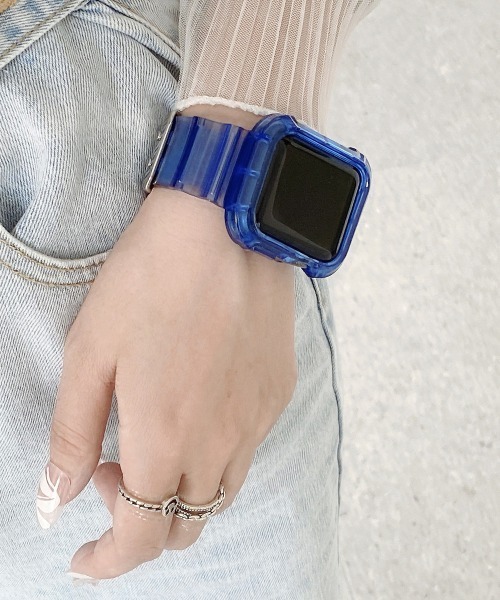 Fun & Daily（ファンアンドデイリー）の「Multi Color Apple Watch Band / アップルウオッチバンド（デジタル腕時計・レディース・ブルー/クリア/ブラック系その他/ブラック/パープル/イエロー/オレンジ/ホワイト/ピンク・A/B）」の4枚目の写真