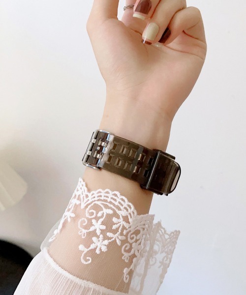 Fun & Daily（ファンアンドデイリー）の「Multi Color Apple Watch Band / アップルウオッチバンド（デジタル腕時計・レディース・ブルー/クリア/ブラック系その他/ブラック/パープル/イエロー/オレンジ/ホワイト/ピンク・A/B）」の17枚目の写真