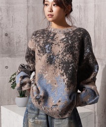 アブストラクト オーバーサイズ クルーニット / Abstract Oversized Crew Knit