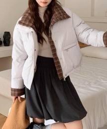 semplice(センプリチェ)のチェック裏地ダウンジャケット ハイネック(ダウンジャケット/コート)