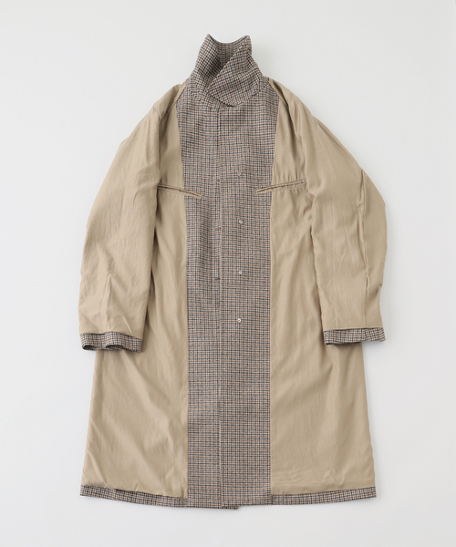 Couture d'adam(クチュールドアダム)の「COUTURE D’ADAM (クチュール ド アダム) Bal Collar コート(ガンクラブチェック)(ステンカラーコート・メンズ・ベージュ・40/42)」の6枚目の写真