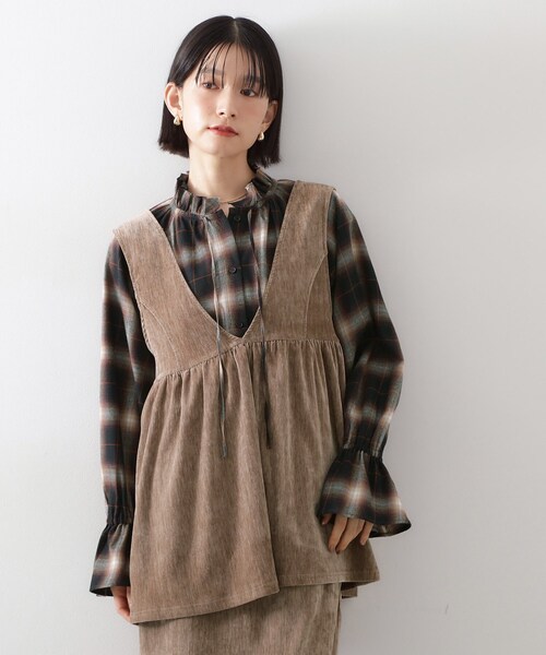 THE SHOP TK （ザ ショップ ティーケー ）の「ベロアセットアップ（セットアップ・レディース・ネイビー/ダークブラウン/ブラウン系その他・12/13）」の10枚目の写真