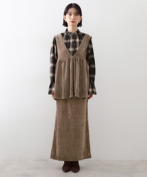 THE SHOP TK （ザ ショップ ティーケー ）の「ベロアセットアップ（セットアップ・レディース・ネイビー/ダークブラウン/ブラウン系その他・12/13）」の22枚目の写真