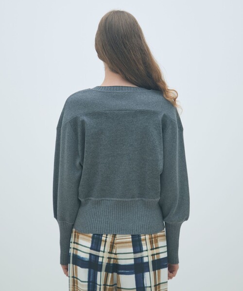 MACPHEE(マカフィー)の「ニットコンビジャージー クルーネックプルオーバー(Tシャツ/カットソー・レディース・チャコールグレー/ネイビー・S)」の6枚目の写真