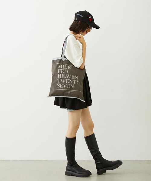 MILKFED.（ミルクフェド）の「PIPING LOGO TOTE BAG（トートバッグ・レディース・ホワイト/ネイビー/チャコール・ONE SIZE）」の8枚目の写真