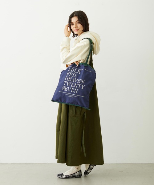 MILKFED.（ミルクフェド）の「PIPING LOGO TOTE BAG（トートバッグ・レディース・ホワイト/ネイビー/チャコール・ONE SIZE）」の14枚目の写真