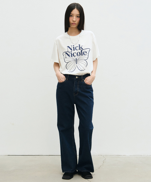 NICK&NICOLE(ニックアンドニコール)の「BIG BUTTERFLY SLEEVE TOP_CREAM NAVY(Tシャツ/カットソー・レディース・その他・FREE)」の4枚目の写真