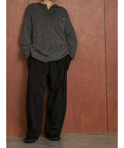 YENN(イエン)の「【 YENN / イエン 】ALPACA MIX TUNIC PULLOVER / アルパカミックスチュニックプルオーバー(ニット/セーター・レディース・チャコールグレー/ピンク/アイボリー・FREE)」の11枚目の写真