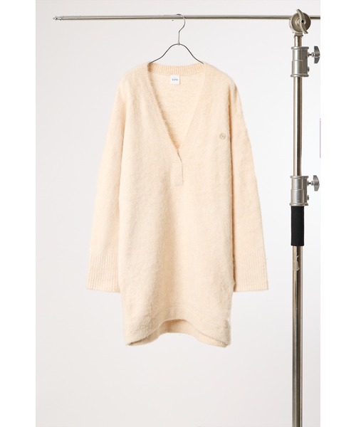 YENN(イエン)の「【 YENN / イエン 】ALPACA MIX TUNIC PULLOVER / アルパカミックスチュニックプルオーバー(ニット/セーター・レディース・チャコールグレー/ピンク/アイボリー・FREE)」の17枚目の写真