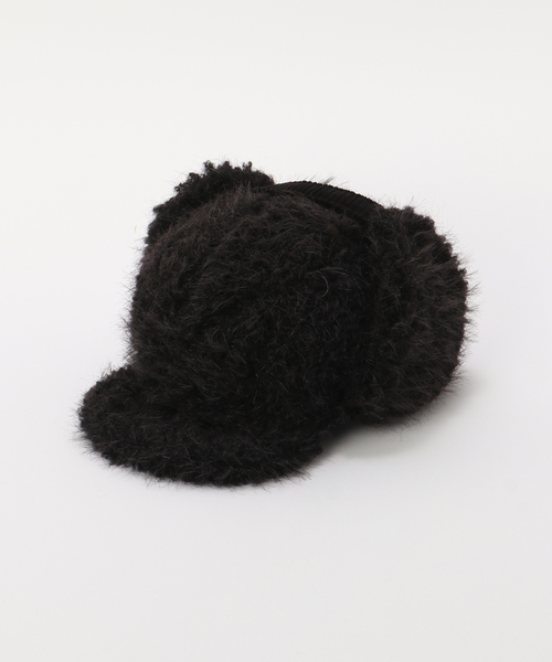 AWESOME NEEDS(オーサムニーズ)の「【AWESOME NEEDS / オーサムニーズ】 FUR TRAPPER CAP_FLUFFY(キャップ・レディース・ブラック/チャコールグレー・FREE)」の1枚目の写真