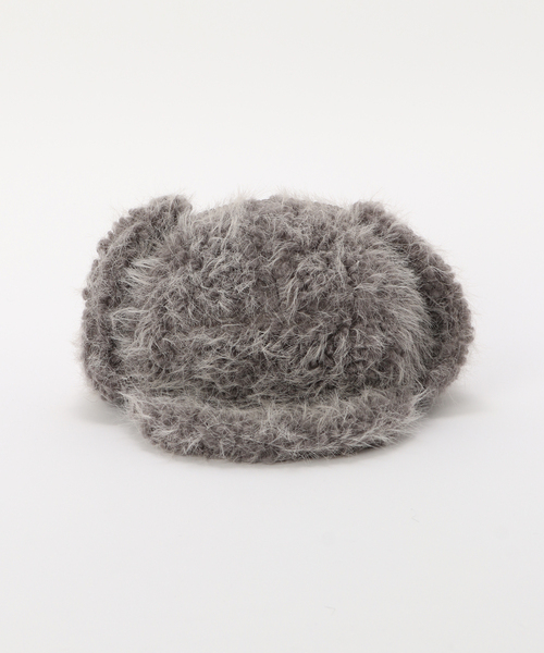 AWESOME NEEDS(オーサムニーズ)の「【AWESOME NEEDS / オーサムニーズ】 FUR TRAPPER CAP_FLUFFY(キャップ・レディース・ブラック/チャコールグレー・FREE)」の3枚目の写真