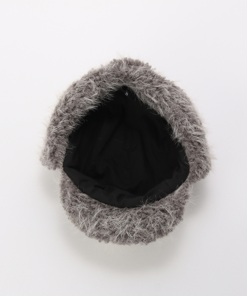 AWESOME NEEDS(オーサムニーズ)の「【AWESOME NEEDS / オーサムニーズ】 FUR TRAPPER CAP_FLUFFY(キャップ・レディース・ブラック/チャコールグレー・FREE)」の7枚目の写真