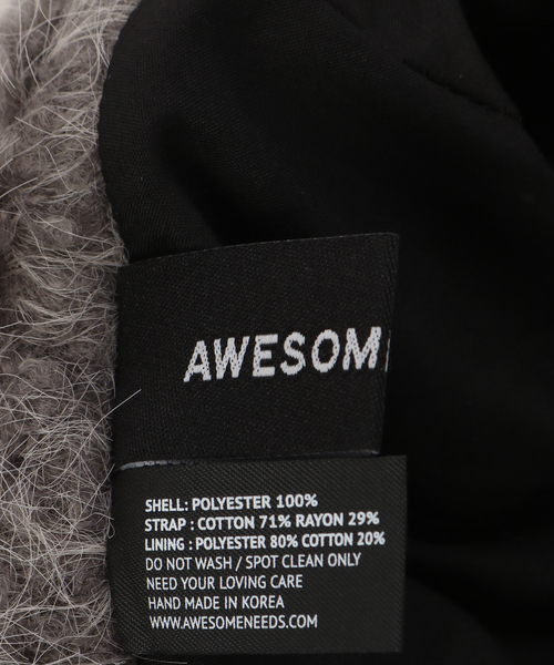 AWESOME NEEDS(オーサムニーズ)の「【AWESOME NEEDS / オーサムニーズ】 FUR TRAPPER CAP_FLUFFY(キャップ・レディース・ブラック/チャコールグレー・FREE)」の12枚目の写真
