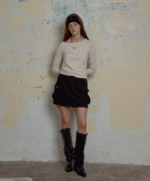 LETERIE（レテリー）の「CARGO BANDING MINI SKIRT_BLACK（スカート）」