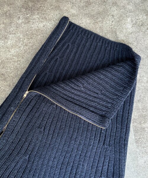 DouDou（ドゥドゥ）の「ジップアップポンチョ（ニット/セーター・レディース・ベージュ/ネイビー・FREE）」の18枚目の写真