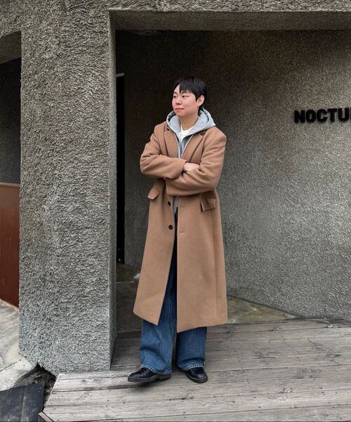 MUSINSA STANDARD（ムシンサスタンダード）の「ウールブレンドビッグダディシングルマキシコート[キャメル]（チェスターコート・メンズ・その他・XX-LARGE/MEDIUM/LARGE/X-LARGE）」の7枚目の写真