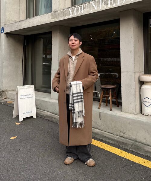 MUSINSA STANDARD（ムシンサスタンダード）の「ウールブレンドビッグダディシングルマキシコート[キャメル]（チェスターコート・メンズ・その他・XX-LARGE/MEDIUM/LARGE/X-LARGE）」の10枚目の写真