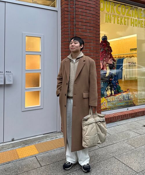 MUSINSA STANDARD（ムシンサスタンダード）の「ウールブレンドビッグダディシングルマキシコート[キャメル]（チェスターコート・メンズ・その他・XX-LARGE/MEDIUM/LARGE/X-LARGE）」の11枚目の写真