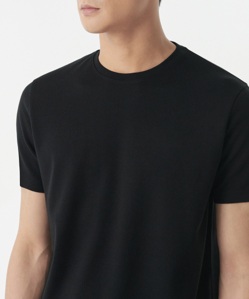 MUSINSA STANDARD（ムシンサスタンダード）の「マッスルフィットクルーネックモーダルTシャツ[ブラック]（Tシャツ/カットソー・メンズ・その他・XX-LARGE/XXX-LARGE/LARGE/MEDIUM/X-LARGE/SMALL）」の4枚目の写真