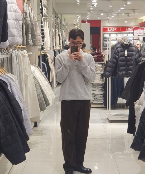 MUSINSA STANDARD（ムシンサスタンダード）の「ブークルカラードニット [メランジグレー]（ニット/セーター・メンズ・その他・SMALL/MEDIUM/LARGE/X-LARGE/XX-LARGE）」の6枚目の写真