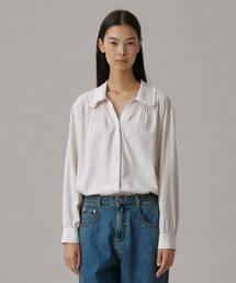 VINTAGE STRIPE BLOUSE_OATMEAL