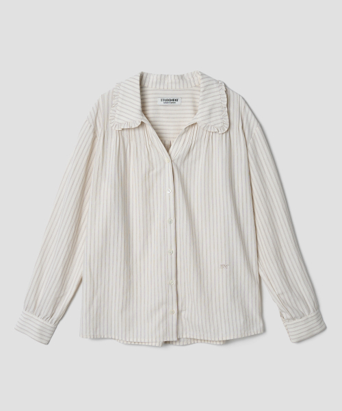 TTUDEMENT(トュードメント)の「VINTAGE STRIPE BLOUSE_OATMEAL(シャツ/ブラウス・レディース・その他・FREE)」の3枚目の写真