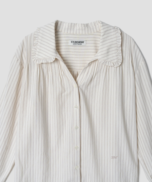 TTUDEMENT(トュードメント)の「VINTAGE STRIPE BLOUSE_OATMEAL(シャツ/ブラウス・レディース・その他・FREE)」の5枚目の写真