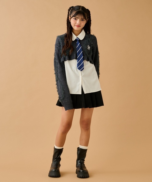 セール】タイつきシャツクロップドニットセット（ニット/セーター