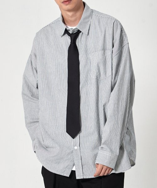 TAKEASY（テイクイージー）の「シティストライプオーバーシャツ（シティブルー）（シャツ/ブラウス・メンズ・その他・SMALL/MEDIUM/LARGE）」の4枚目の写真