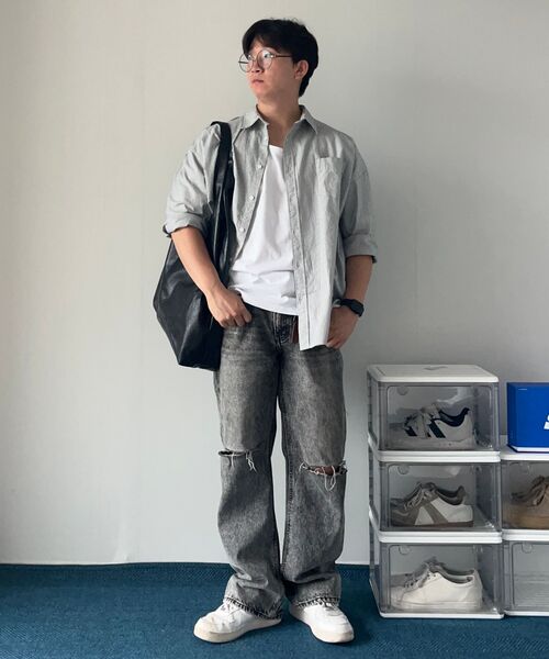 TAKEASY（テイクイージー）の「シティストライプオーバーシャツ（シティブルー）（シャツ/ブラウス・メンズ・その他・SMALL/MEDIUM/LARGE）」の16枚目の写真