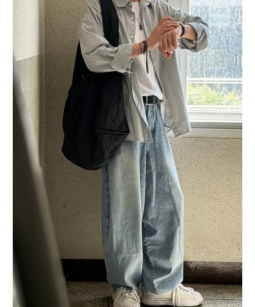 TAKEASY（テイクイージー）の「シティストライプオーバーシャツ（シティブルー）（シャツ/ブラウス・メンズ・その他・SMALL/MEDIUM/LARGE）」の18枚目の写真