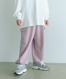 green label relaxing | 裏毛 ワイドカーゴパンツ（ライトピンク）/ キッズ  100cm-160cm(カーゴパンツ)